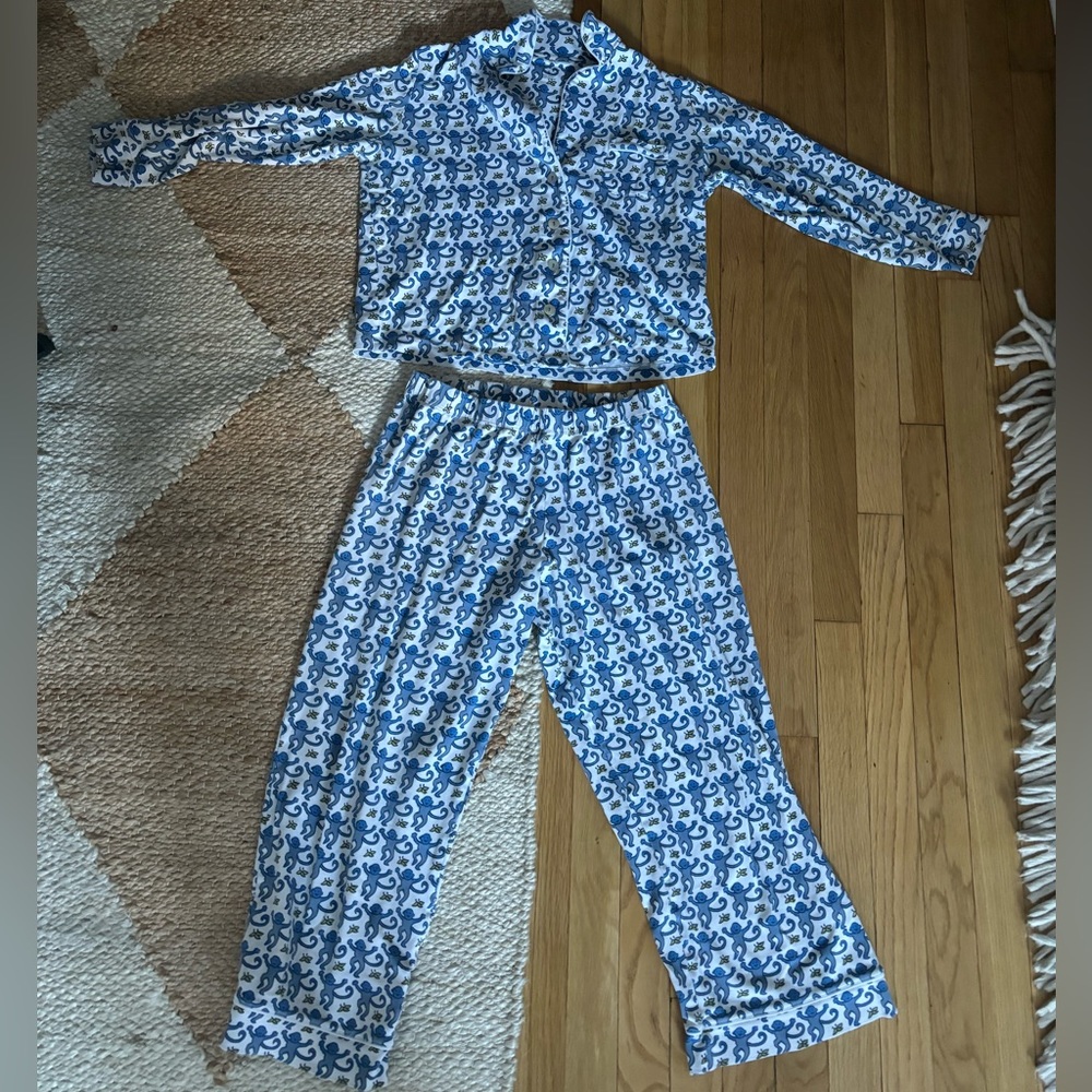 Roller Rabbit Blue Monkey Pajama Set - Women’s S!